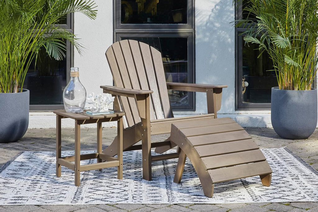 Signature Design by Ashley Sundown Treasure Outdoor Patio HDPE Adirondack Chair, Light Brown