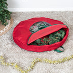 Honey-Can-Do 36-Inch Holiday Wreath Storage with Handles, Red SFT-02927 Red