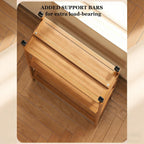 Rattan Side Table with Universal Wheels,Vintage Style Movable Coffee Table, Small Sofa End Table,for Living Room Kitchen Bar Bedroom Office Bathroom