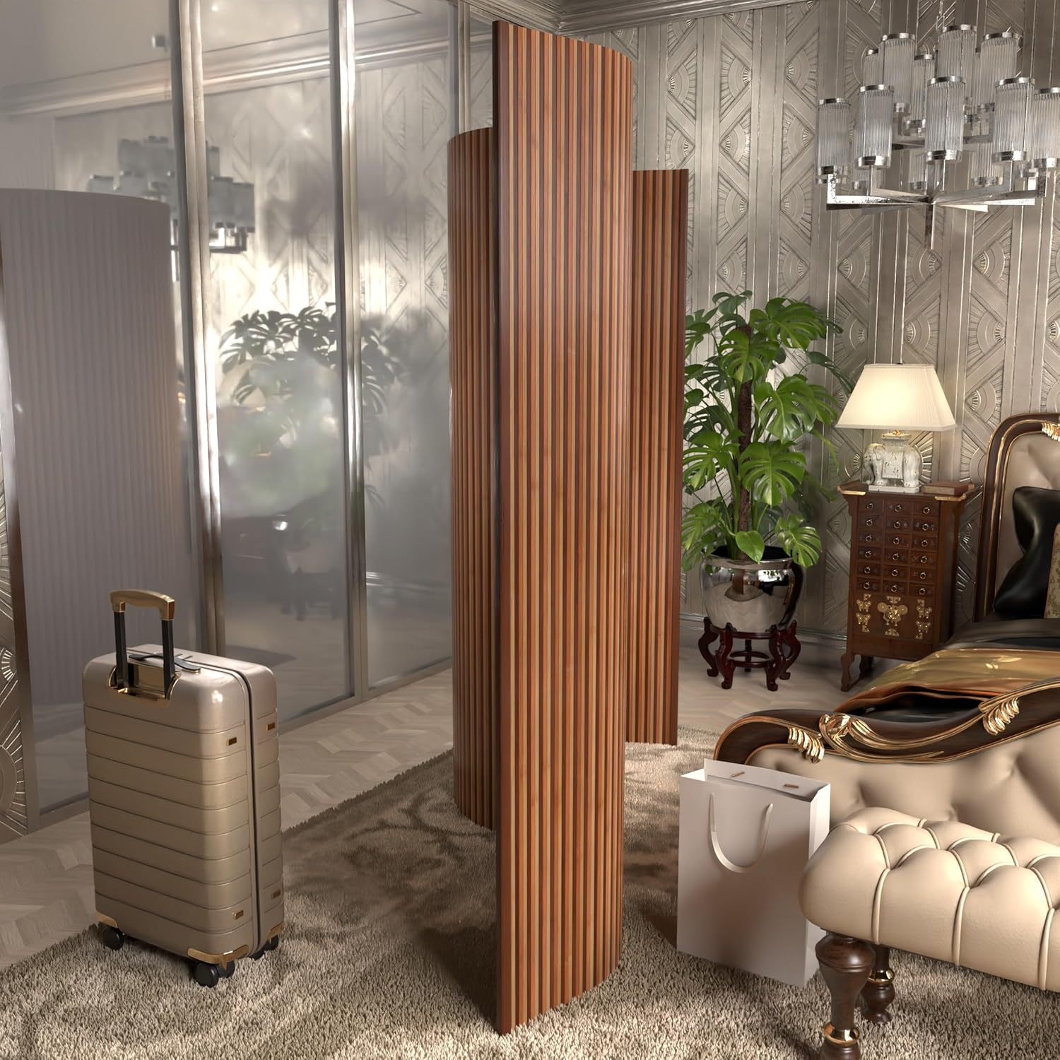 6 ft. Tall Bamboo Wave Screen - Triple Espresso