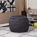 EMMA + OLIVER Small Solid Gray Bean Bag Chair for Kids and Teens