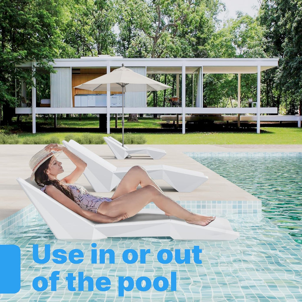 in Pool Lounge Chairs, Pool Lounge Chairs, Use in Pools with Shelves Up to 9 Inches Deep, Weather-Resistant Design,Tanning Chairs for Sun Shelves, Poolside & Beach Lounge for Outdoor Relaxation (4)