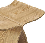 Euro Style Fleur End Table | Sculptural Ribbon-Curve Silhouette Butterfly Design | Easy-Reach Compact Side Table for Snacks, Drinks, Remote, Magazine or Living Essentials | Natural Ash Veneer