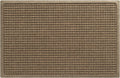 WaterHog Squares Front Door Mat Indoor Outdoor Entrance, Absorbent All-Weather Doormat with Non-Slip Rubber Backing, Dirt & Moisture Trapper, Low Profile, Easy Clean, Made in USA, 23"x35.5" Camel