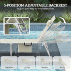 Outsunny Tanning Chair with Face Hole, Side Table, 5-Position Reclining Folding Chaise Lounge Chair Outdoor Lounger Recliner, Carry Straps for Beach Pool Camp, Breathable Mesh, Beige