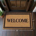 Kelarea Coco Coir Welcome Door Mat with Heavy Duty Backing, 17" x 30" Non-Slip, Easy Clean Mat for Front Door, Entrance, Porch, Indoor/Outdoor