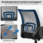 Yaheetech Home Office Modern Desk and Chair Set Computer Desk w/Drawer & Shelves with Ergonomic Mesh Height Adjustable Office Chair