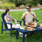 nevilywood Compact Stackable Adirondack Chairs Set of 4, 26.3" Wide HDPE Outdoor Patio Chairs - Durable, Space-Saving Design for Porch, Lawn or Garden, Navy