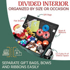 Wrapping Paper Storage Center - Portable Gift Wrap Station to Stow and Organize Flat Sheets, Holiday Gift Bags, Bows, and Ribbons by Elf Stor (Green)