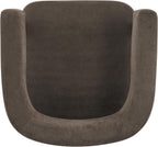 Christopher Knight Home Carly Low Profile Accent Chair, Boucle Upholstered Barrel Chair, Comfy Reading Chair for Bedroom, Wooden Single Lounge Sofa, Dark Brown