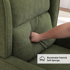 HCHAIRH Nursery Rocking Chairs, Rocking Chair Nursery for Mom Nursery Rocker with High Backrest and Solid Wood Legs, Modern Wingback Accent Rocking Chair for Reading Living Room Bedroom Green