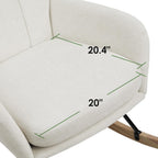 Nursery Rocking Chair Upholstered, High Backrest Glider Rocker Accent Chair with Padded Removable Cushion Comfy Nursing Chair for Living Room Bedroom Office, Beige