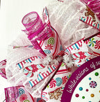 Gingerbread Sugar Plum House Christmas Wreath Handmade Deco Mesh Available in 24 inch and 28 inch diameters