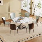 Dining Chairs Set of 2, Modern Faux Leather Dining with Carbon Steel Legs for Living Kitchen Dining Room