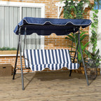 3-Person Outdoor Patio Swing Chair with Adjustable Canopy