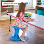 Simplay3 14" Play Around Wiggle Chairs 2-Pack, Kids Wobble Stools for Ages 5-8, Improved Focus and Attention - Blue, Made in USA