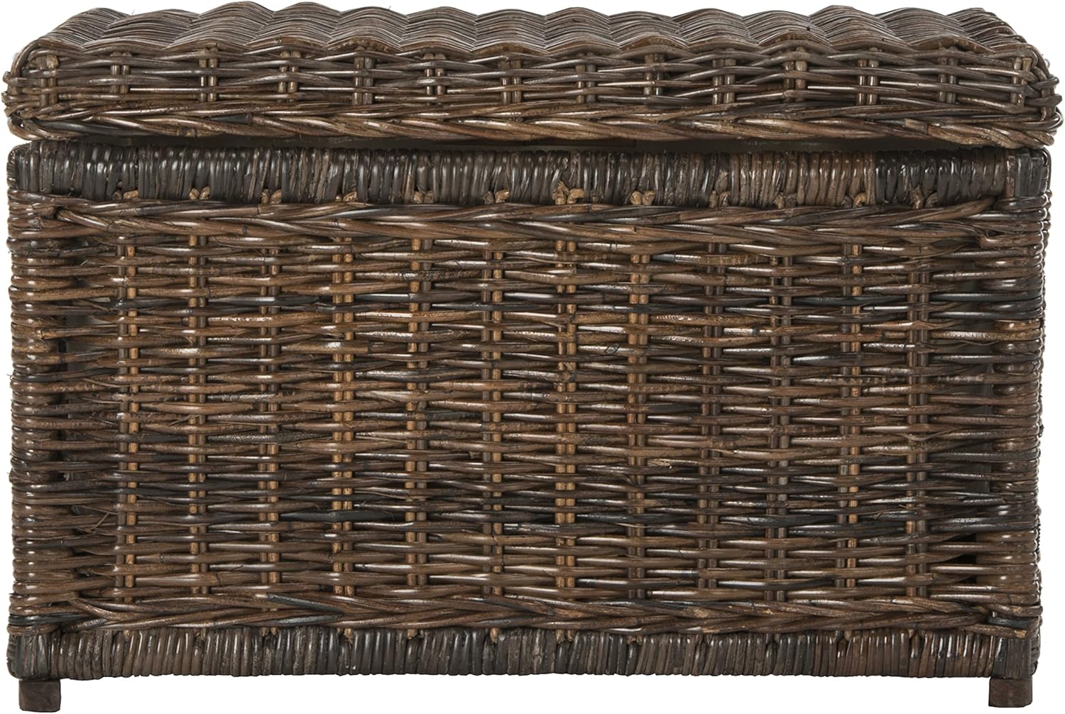 happimess HPM9002A Elijah 30" Wicker Storage Trunk, Collapsible for flat storage, Rattan-Sarang Buaya, Coastal for Office, Dorm Room-LivingRoom, Bedroom, Dining Room, Brown