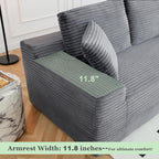 125" Oversized Sectional Couches for Living Room, Modern Boneless Cloud Couch with Ottoman,USB Port&Cup Holders, Comfy Corduroy Modular Sectional U Shape Sofa Couch for Apartment, Grey Couch in a Box