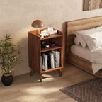 Record Player Stand, Turntable Stand with Record Storage and Charging Station & USB Ports, Record Player Table with Metal Divider, Record Stand Up to 160 Albums for Living Room, Bedroom Walnut