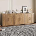 Rophefx Sideboard Buffet Cabinet with Storage, 94.5" Sideboard Accent Cabinet with Adjustable Shelves, Modular Media Console, Credenza for Living Room Kitchen Dining Room Entryway (Oak)