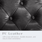 SUNWAVE Storage Ottoman Bench, PU Leather End of Bed Storage Bench with Button Tufted, Safety Hinge Lid, Large Ottoman for Bedroom, Living Room & Entryway