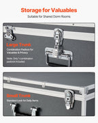 VEVOR Storage Trunk, Set of 2, Wooden Suitcase Storage Boxes with Padlocks, Large Trunk Includes Casters and 3 Metal Handles, Decorative Store Chest with Lids for Travel, Apartment, Dorm, Gray