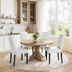 Yaheetech Dining Chairs Set of 4 Button Tufted Kitchen Chairs White | Modern Faux Leather Upholstered Parson Chairs with Rubberwood Legs, Adjustable Footpads, High Back Chairs For Dining Room