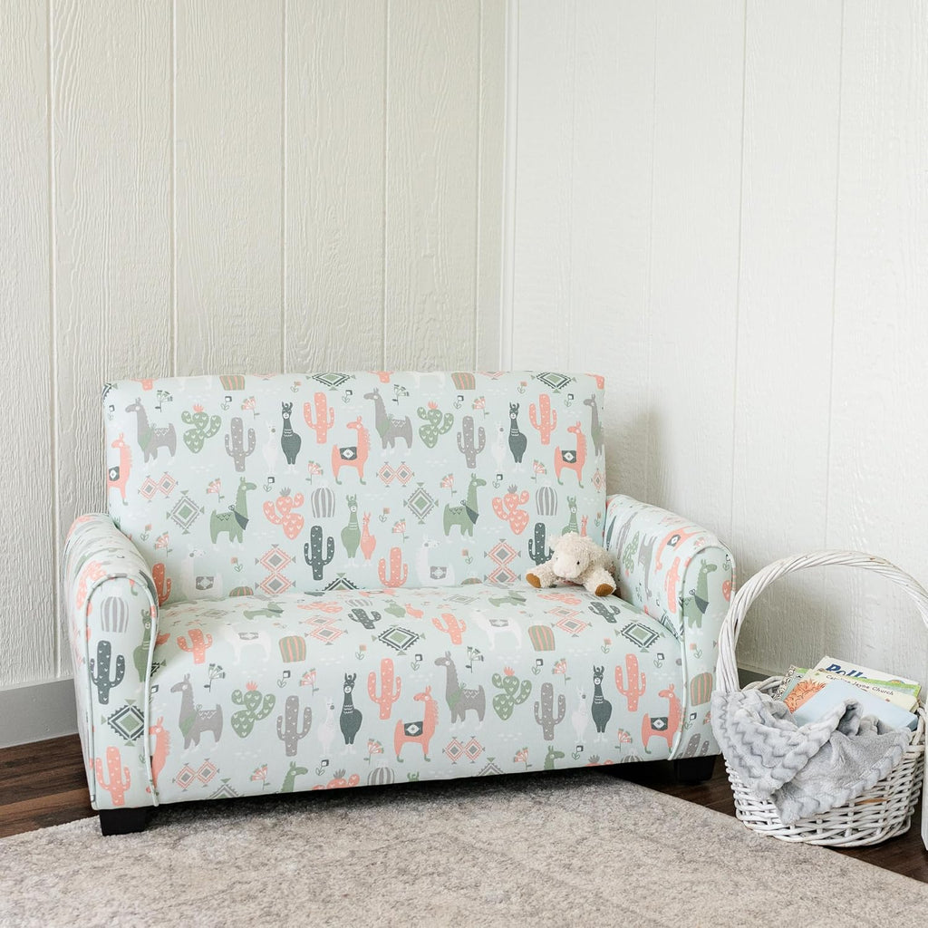 Toddler Upholstered Sofa (Llama Print)