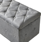 Ottoman Set of 3, 39'' Hinged Tufted Storage Ottoman Bench with Cushion, 2pcs Small Dorm Stools Couch Side Foot Rest