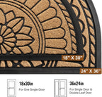 Mibao Front Door Mat Indoor Outdoor Entrance, Semicircular Entrance Mat, Half Round Waterproo Non-Slip Durable Rubber Door Mats, Low Profile Heavy Duty Doormat for Garage, Patio, 30" x 18", Yellow