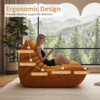 Giant Bean Bag Chair for Adult, Cozy Boneless Fireside Accent Loveseat Chair,Memory Foam Floor Sofa, Comfy Lounge Couch for Bedroom Small Living Room Apartment Daily Relax(Yellow, Loveseat)