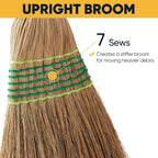 Yocada Heavy-Duty Corn Broom Commercial Indoor Outdoor Broom 59.8 inch Tall for Courtyard Garage Lobby Mall Market Floor Home Office Leaves Stone Dust Rubbish