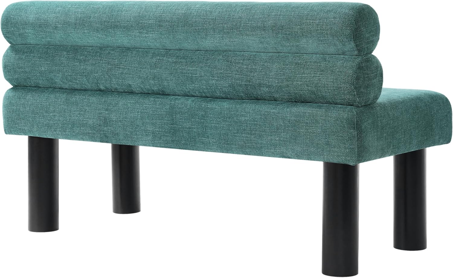 Christopher Knight Home Wally Fabric Upholstered Dining Bench, Long Dining Room Chair, Wooden Entryway Bench, Bedroom End of Bed Bench, Teal Green+Black