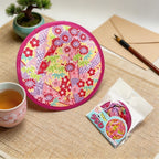 4pcs Vintage Folding Fan, Portable 8.26Inches Mini Round Fan, Ideal Gift for Valentine's Day, Birthdays, and Parties, a Daily Essential,Blue + Red + Pink + Green