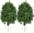 Boxwood Topiary Bush – Artificial Shrubs for Outdoors, Artificial Boxwood Topiary Ball Tree, UV Resistant Evergreen for Front Porch, Garden, Yard & Balcony Decor