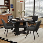 Miereirl Round Dining Table Set for 4, 43.31 Inch Round Kitchen Table and Chairs Set with Storage Shelf, Space Saving Dining Room Table Set, Modern Dining Set for Apartment, Kitchen, Dining Room