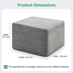 23.6'' Square Pouf Boneless Ottoman Foot Rest with High-Rebound Solid One-Piece Foam and Removable Washable Cover for Living Room, Gaming, Movie Watching - Grey