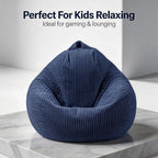 ENBAOHUI Bean Bag Chairs with Memory Foam Chairs for Kids Teens Toddler Faux Fur Sofa Chair with Handle Navy Blue