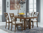 Signature Design by Ashley Moriville Modern Farmhouse 19" Upholstered Dining Room Chair, 2 Count, Brown