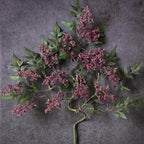 Juxdp 36" Artificial Nandina Berry Stem for Vase - 2 Pcs Realistic Faux Berry Spray, Fake Plant Branches with Stems for DIY Bouquet, Shower, Mantel, Home Decor (Dusty Plum)