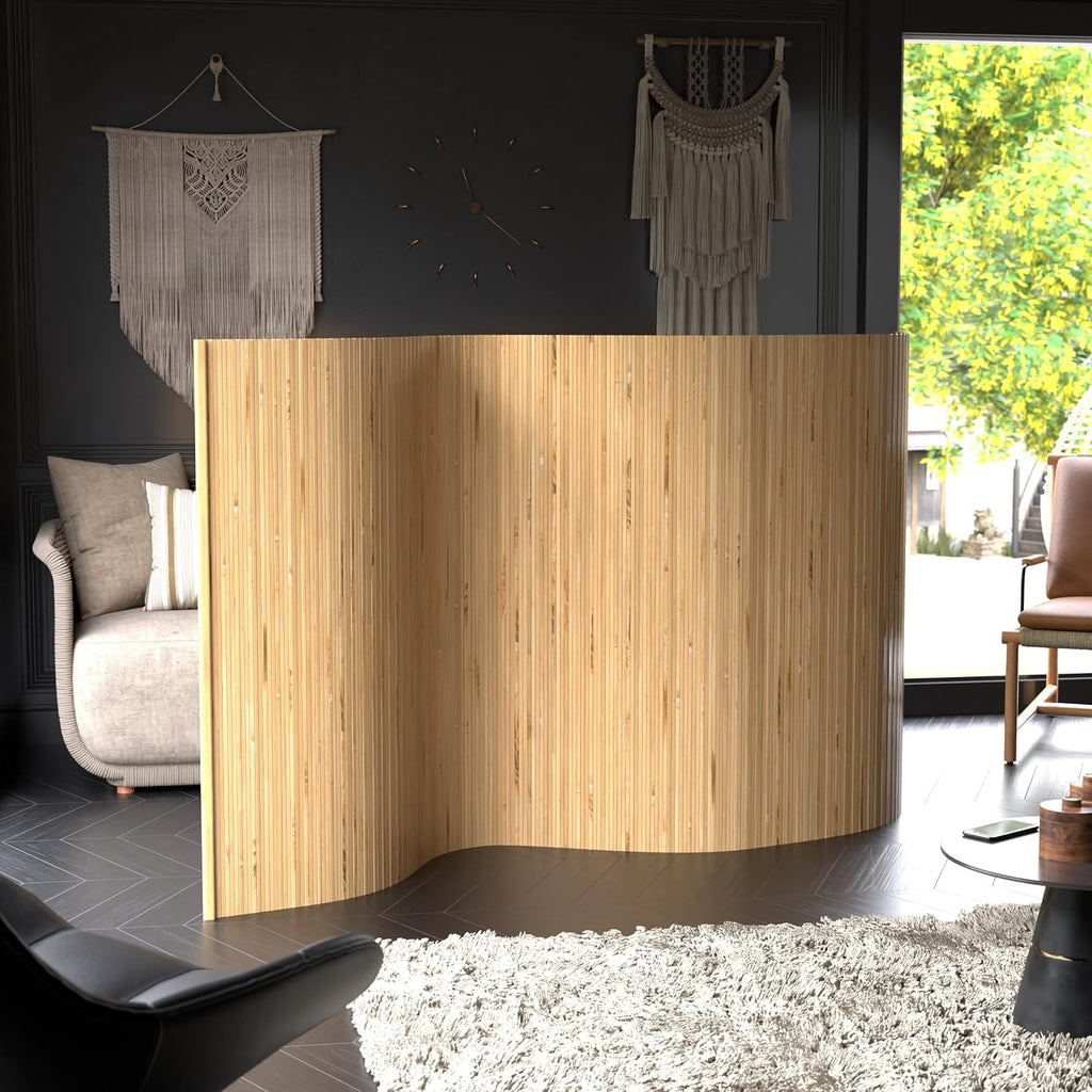 4 ft. Tall Reversible Bamboo Wave Screen - Burnt Bamboo