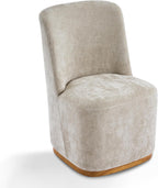 Christopher Knight Home Lucy Chenille Upholstered Dining Chairs Set of 2, Sturdy Wooden Dining Chair with Pedestal Base, Modern Kitchen Chairs with Solid Back, Versatile Indoor Usage, Oatmeal