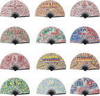 USA Folding Hand Fan 4th of July Outfits for Women World Soccer Cup 2026 Merchandise Patriotic Decorations