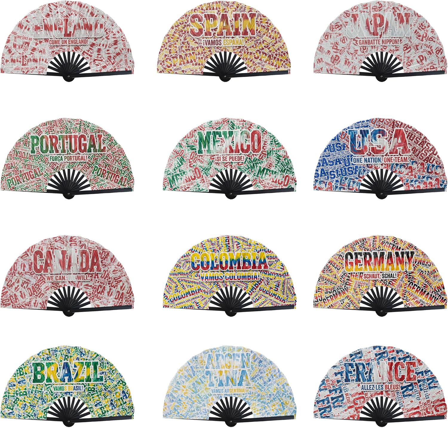 USA Folding Hand Fan 4th of July Outfits for Women World Soccer Cup 2026 Merchandise Patriotic Decorations