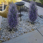 GTIDEA Artificial Purple Lavender Topiary Tree with Ground Spike, Artificial Outdoor Plants Fake Bushes UV Resistant Faux Shrubs Fade Proof for Outdoor Garden Front Decor, 2 Pack 4FT