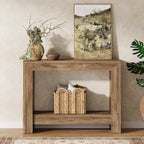 Tribesigns 41.3" Rustic Wood Console Table with Storage (Natural)