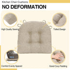 Tromlycs Chair Cushions for Dining Chairs Kitchen Seat Cushions Room Set of 2 Pads with Ties Indoor Non Slip Office 18 x 18 Inch, Beige