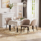 Upholstered Dining Chairs Set of 4 - Modern Dining Room Chairs, Mid-Back Restaurant Kitchen Chairs with Wooden Legs, Camel