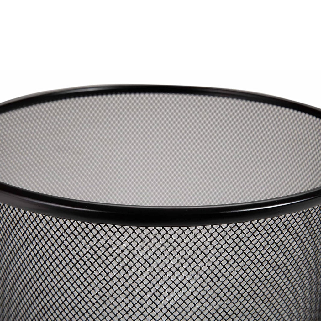 Seville Classics 2-Pack Steel Mesh Round Trashcan Wastebasket for Trash or Recycle in The Home, Office, or Garage, Black, 6 Gallon