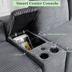 125" Oversized Sectional Couches for Living Room, Modern Boneless Cloud Couch with Ottoman,USB Port&Cup Holders, Comfy Corduroy Modular Sectional U Shape Sofa Couch for Apartment, Grey Couch in a Box
